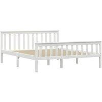 Berkfield Home Bed Frame without Mattress White Solid Pinewood 160x200 cm