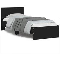 Berkfield Home Bed Frame without Mattress with Headboard Black 75x190 cm Small Single