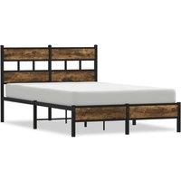 Berkfield Home Bed Frame without Mattress with Headboard Sonoma Oak 120x200 cm in Brown | Size: Small Double