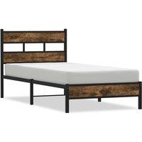 Berkfield Home Bed Frame without Mattress with Headboard Sonoma Oak 90x190 cm Single in Brown