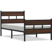 Berkfield Home Bed Frame without Mattress with Headboard & Footboard 100x200 cm in Brown