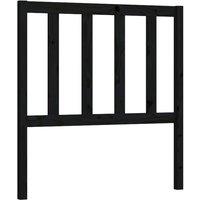 Berkfield Home Bed Headboard Black 106x4x100 cm Solid Wood Pine | Size: 106 x 4 x 100 cm