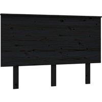 Berkfield Home Bed Headboard Black 124x6x82.5 cm Solid Wood Pine