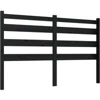 Berkfield Home Bed Headboard Black 126x4x100 cm Solid Wood Pine | Size: 126 x 4 x 100 cm