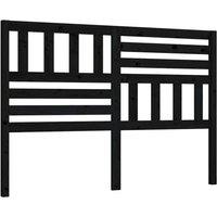 Berkfield Home Bed Headboard Black 126x4x100 cm Solid Wood Pine | Size: 126 x 4 x 100 cm