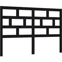 Berkfield Home Bed Headboard Black 126x4x100 cm Solid Wood Pine | Size: 126 x 4 x 100 cm