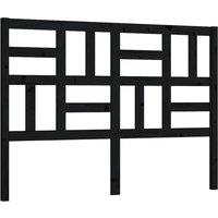 Berkfield Home Bed Headboard Black 126x4x104 cm Solid Wood Pine | Size: 126 x 4 x 104 cm
