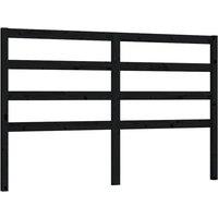 Berkfield Home Bed Headboard Black 146x4x100 cm Solid Wood Pine | Size: 146 x 4 x 100 cm