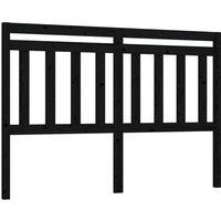 Berkfield Home Bed Headboard Black 146x4x100 cm Solid Wood Pine | Size: 146 x 4 x 100 cm