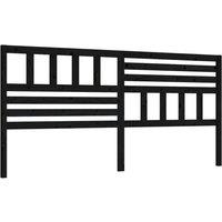 Berkfield Home Bed Headboard Black 206x4x100 cm Solid Wood Pine | Size: 206 x 4 x 100 cm