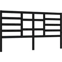 Berkfield Home Bed Headboard Black 206x4x104 cm Solid Wood Pine | Size: 206 x 4 x 104 cm