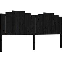 Berkfield Home Bed Headboard Black 206x4x110 cm Solid Wood Pine | Size: 206 x 4 x 110 cm