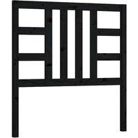 Berkfield Home Bed Headboard Black 81x4x100 cm Solid Wood Pine | Size: 81 x 4 x 100 cm