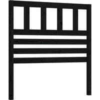 Berkfield Home Bed Headboard Black 96x4x100 cm Solid Wood Pine | Size: 96 x 4 x 100 cm
