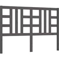Berkfield Home Bed Headboard Grey 126x4x100 cm Solid Wood Pine | Size: 126 x 4 x 100 cm