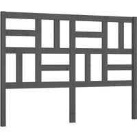 Berkfield Home Bed Headboard Grey 126x4x104 cm Solid Wood Pine | Size: 126 x 4 x 104 cm