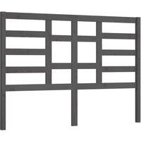 Berkfield Home Bed Headboard Grey 126x4x104 cm Solid Wood Pine | Size: 126 x 4 x 104 cm