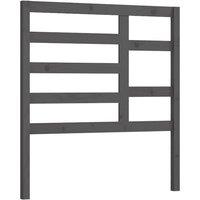 Berkfield Home Bed Headboard Grey 81x4x104 cm Solid Wood Pine | Size: 81 x 4 x 104 cm
