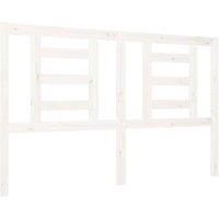 Berkfield Home Bed Headboard White 126x4x100 cm Solid Wood Pine | Size: 126 x 4 x 100 cm
