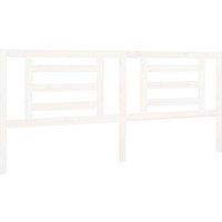 Berkfield Home Bed Headboard White 206x4x100 cm Solid Pine Wood | Size: 206 x 4 x 100 cm