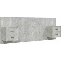 Berkfield Home Bed Headboard with Cabinets Concrete Grey Engineered Wood