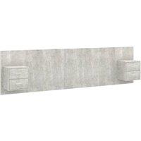 Berkfield Home Bed Headboard with Cabinets Concrete Grey Engineered Wood