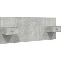 Berkfield Home Bed Headboard with Cabinets Concrete Grey Engineered Wood