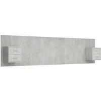 Berkfield Home Bed Headboard with Cabinets Concrete Grey Engineered Wood