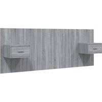 Berkfield Home Bed Headboard with Cabinets Grey Sonoma Engineered Wood
