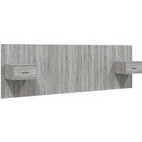 Berkfield Home Bed Headboard with Cabinets Grey Sonoma Engineered Wood