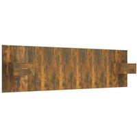 Berkfield Home Bed Headboard with Cabinets Smoked Oak Engineered Wood in Brown