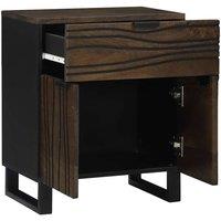 Berkfield Home Bedside Cabinet - 50x33x60 cm, Made from Solid Mango Wood in Brown | Size: 50 x 33 x 60 cm