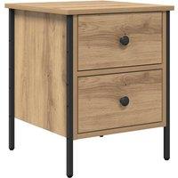 Berkfield Home Bedside Cabinet Artisan Oak 40x42x50 cm Engineered Wood in Beige | Size: 40 x 42 x 50 cm