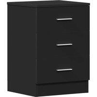 Berkfield Home Bedside Cabinet Black 38x35x56 cm Engineered Wood | Size: 38 x 35 x 56 cm