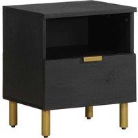 Berkfield Home Bedside Cabinet Black 40x33x46 cm Engineered Wood | Size: 40 x 33 x 46 cm