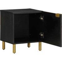 Berkfield Home Bedside Cabinet Black 40x33x46 cm Solid Wood Mango | Size: 40 x 33 x 46 cm