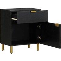 Berkfield Home Bedside Cabinet Black 50x33x60 cm Engineered Wood | Size: 50 x 33 x 60 cm