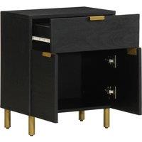 Berkfield Home Bedside Cabinet Black 50x33x60 cm Engineered Wood | Size: 50 x 33 x 60 cm