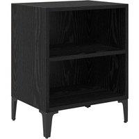 Berkfield Home Bedside Cabinet Black Oak 40x30x50 cm Engineered Wood | Size: 40 x 30 x 50 cm