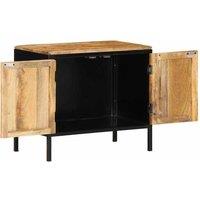 Berkfield Home Bedside Cabinet 50x30x45 cm Solid Wood Rough Mango in Brown | Size: 50 x 30 x 45 cm