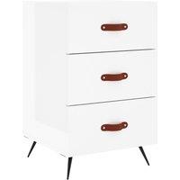 Berkfield Home Bedside Cabinet High Gloss White 40x40x66 cm Engineered Wood | Size: 40 x 40 x 66 cm