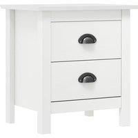 Berkfield Home Bedside Cabinet Hill 2 pcs White 46x35x49.5 cm Solid Pine Wood
