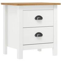 Berkfield Home Bedside Cabinet Hill 2 pcs White 46x35x49.5 cm Solid Pine Wood