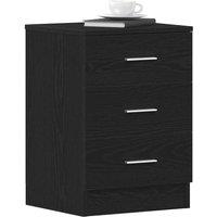 Berkfield Home Bedside Cabinet Black Oak 38x35x55 cm Engineered Wood | Size: 38 x 35 x 55 cm