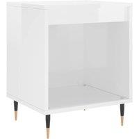 Berkfield Home Bedside Cabinet High Gloss White 40x35x50 cm Engineered Wood | Size: 40 x 35 x 50 cm