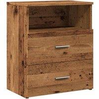Berkfield Home Bedside Cabinet Old Wood 50x32x60cm Engineered Wood in Brown | Size: 50 x 32 x 60 cm