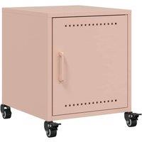 Berkfield Home Bedside Cabinet Pink 36x38.5x43.5 cm Steel