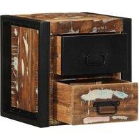 Berkfield Home Bedside Cabinet Multicolour 40x35x40 cm Solid Wood Reclaimed | Size: 40 x 35 x 40 cm