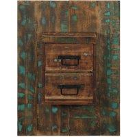 Berkfield Home Bedside Cabinet Multicolour 60x32x80 cm Solid Wood Reclaimed | Size: 60 x 32 x 80 cm