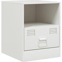Berkfield Home Bedside Cabinet White 34.5x39x44 cm Steel